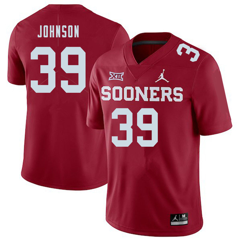 Jordan Brand Men #39 Stephen Johnson Oklahoma Sooners College Football Jerseys Sale-Crimson